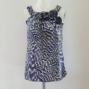 IZ Byer Animal Print rushe ruffle sleeveless Top